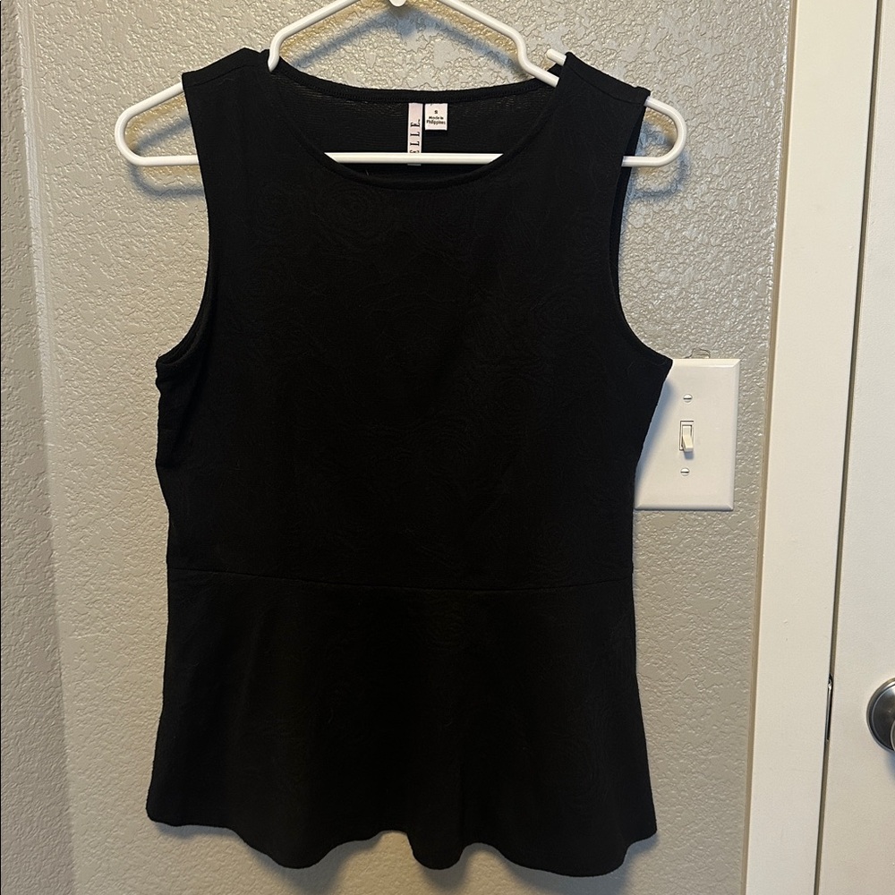 Elle Peplum Black Floral Top